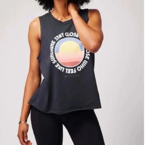 NWT- SPIRITUAL GANGSTER Sunshine Gigi Muscle Tank Top - Picture 1 of 4